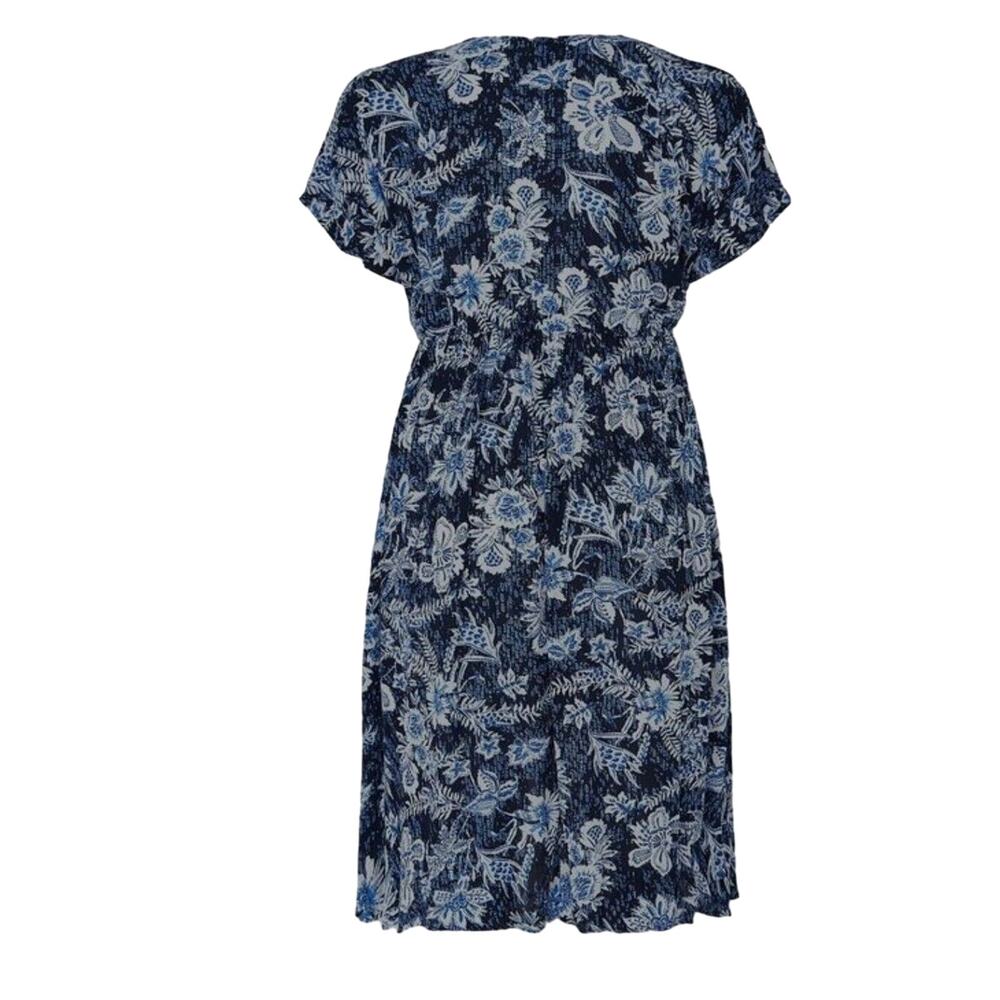 TORRID Blue Floral Cinch Waist Kimono Kaftan Crinkle Gauze Size 1/2 1X 2X